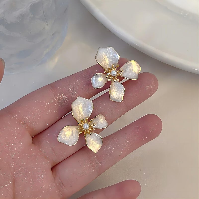 EXPHAIN Irregular Petal Earring For Women Stainless Steel Unique Statement Flower Dangle Earrings Trendy Jewelry Gift - Image 3